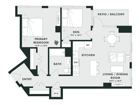 A black and white image of a house floor plan.